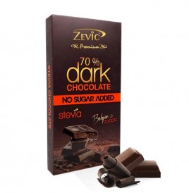 Zevic 70% Dark Chocolate Stevia Belgian Cocoa  Box  96 grams